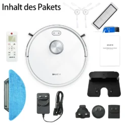 2022 SmartAI S9 Saugroboter Staubsauger Robot Wischroboter Automatisch APP Fernbedienung 4000PA Roboterstaubsauger Vacuum Reinigung Weiß -Besten Staubsauger Geschäft 0261283b164ec2490bdf579207a68874