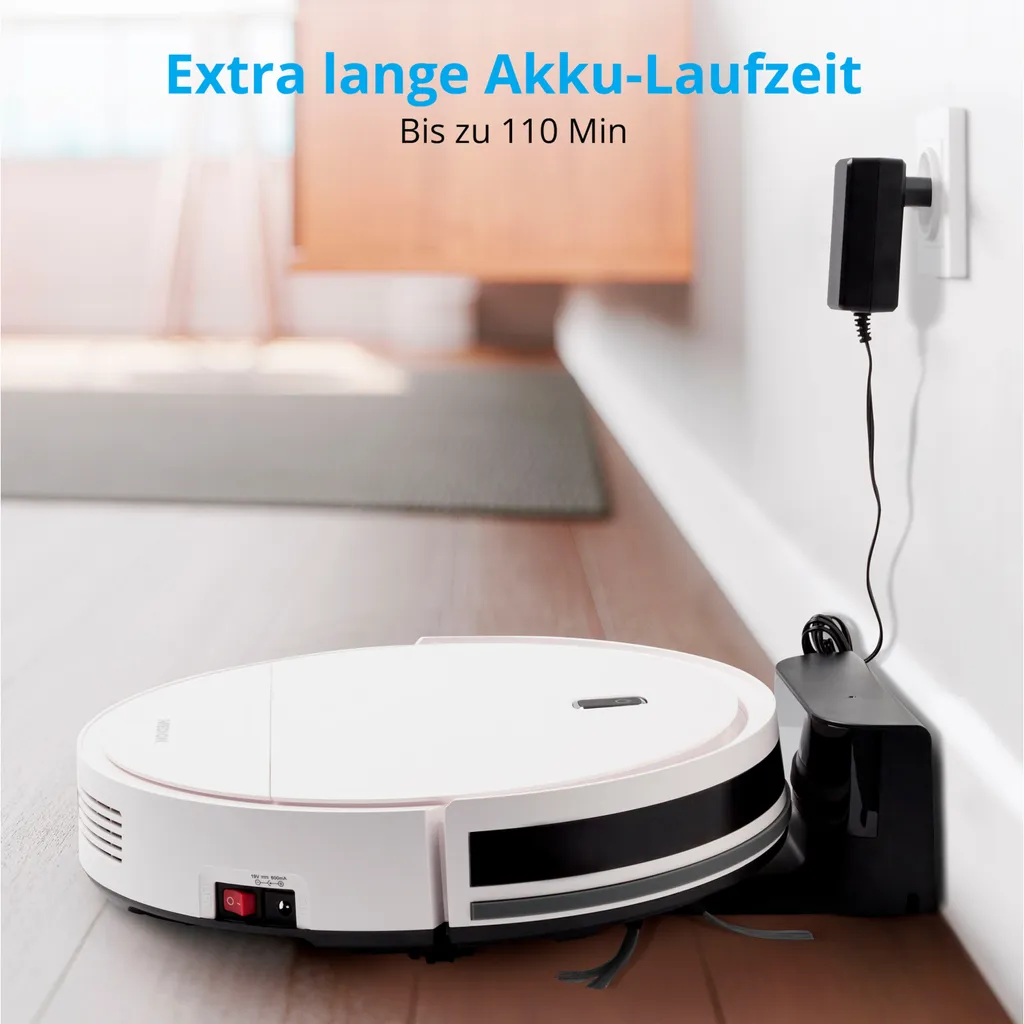 MEDION Staubsaugerroboter Mit Ladestation E40 (Staubsaugerroboter Für Hartböden, Fliesen, Laminat, Optimiert Für Tierhaare, Direkte Absaugung, Automatische Rückkehr Zur Ladestation) 4 MEDION Staubsaugerroboter Mit Ladestation E40 (Staubsaugerroboter Für Hartböden, Fliesen, Laminat, Optimiert Für Tierhaare, Direkte Absaugung, Automatische Rückkehr Zur Ladestation) – Bild 4