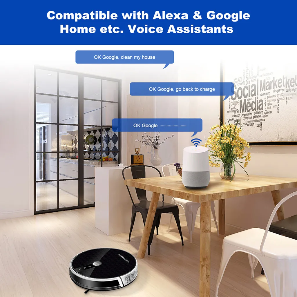 LIECTROUX C30B Automatischer Roboter-Staubsauger 5000Pa Starke Saugleistung Intelligente Dynamische Navigation APP-Fernbedienung Intelligentes Nasswischen Sprachsteuerung Kompatibel Mit Alexa Google Assistant 7 LIECTROUX C30B Automatischer Roboter-Staubsauger 5000Pa Starke Saugleistung Intelligente Dynamische Navigation APP-Fernbedienung Intelligentes Nasswischen Sprachsteuerung Kompatibel Mit Alexa Google Assistant – Bild 7