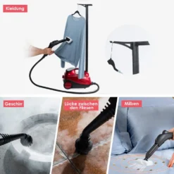 COSTWAY Dampfreiniger Mit 19 Zubehoerteilen, Bodendampfreiniger Fuer Teppiche, Fussboeden, Fenster Und Autos / 2000W / 4 Bar / 1,5L Tank/bis 108℃ / LED/Dampfzeit Bis 45 Min. -Besten Staubsauger Geschäft 0bd7575445df648843997593dd4f0c58