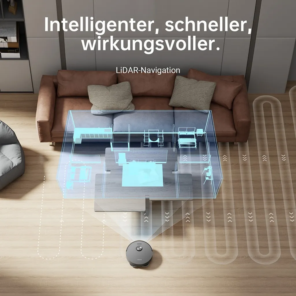 Dreame L10s Pro Saugroboter Mit Wischfunktion, Spinnwischen, Rotierenden Wischpads, 3D-Hinderniserkennung, Multi-Floor Mapping, Saugkraft 5300Pa, Hartböden, Teppiche, Tierhaare, WiFi/APP/Alexa 9 Dreame L10s Pro Saugroboter Mit Wischfunktion, Spinnwischen, Rotierenden Wischpads, 3D-Hinderniserkennung, Multi-Floor Mapping, Saugkraft 5300Pa, Hartböden, Teppiche, Tierhaare, WiFi/APP/Alexa – Bild 9