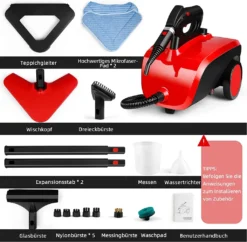 Dampfreiniger, Multifunktions-Dampfreiniger 1500W 1,5L Wassertank, 4,87m Netzkabel, Mit 18 Zubehörteilen, Geeignet Für Fußböden, Autositze, Matratzen, Küchen, Badezimmer, Fenster, Teppiche Usw -Besten Staubsauger Geschäft 0fe980daf980ca21f12459f32e776c1e
