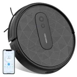 Saugroboter Mit 2800 Pa Saugkraft, Große Staubbox 600ML,APP Steuerung, 120 Min Laufzeit, Staubsauger Roboter WLAN Optimiert Für Teppich Tierhaare Hartböden-AIRROBO P20