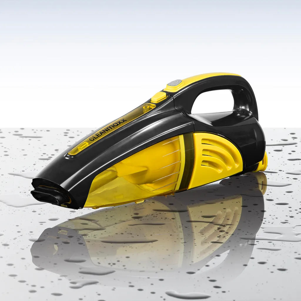 CLEANmaxx Akku-Handstaubsauger, Gelb/schwarz Akku Nass Trocken Sauger Auto Handsauger Kabellos Beutellos Polsterreinigung 5 CLEANmaxx Akku-Handstaubsauger, Gelb/schwarz Akku Nass Trocken Sauger Auto Handsauger Kabellos Beutellos Polsterreinigung – Bild 5