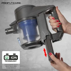 ProfiCare 2in1 Hand-und Bodenstaubsauger PC-BA 3036 A, Leistungsstarker 22,2 V Lithium Ionen Akku, HEPA-Filter, Spezialbürste Für Polster U. Textilien, Inkl. Wandhalterung, Anthrazit-blau 13 ProfiCare 2in1 Hand-und Bodenstaubsauger PC-BA 3036 A, Leistungsstarker 22,2 V Lithium Ionen Akku, HEPA-Filter, Spezialbürste Für Polster U. Textilien, Inkl. Wandhalterung, Anthrazit-blau -Besten Staubsauger Geschäft 1627db83796bc54ee61e9591b67847aa