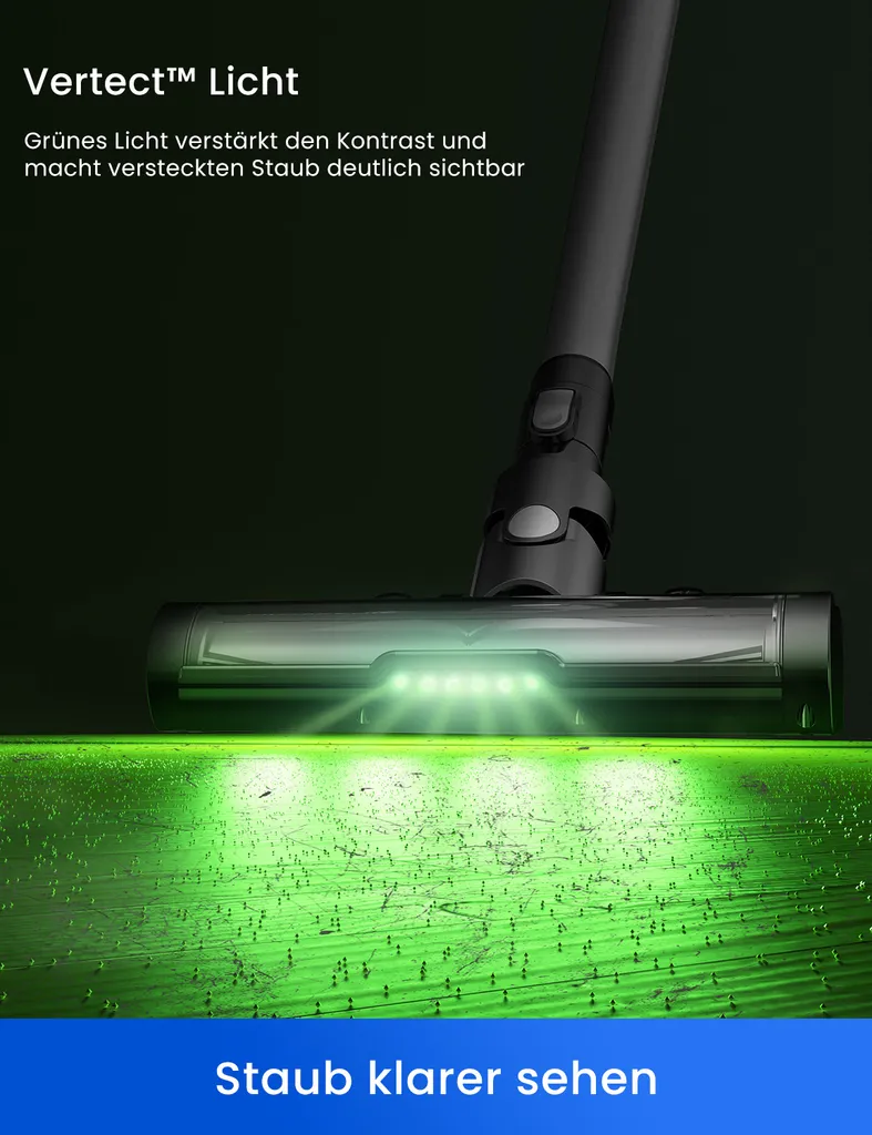 Proscenic P12 Akku Staubsauger Kabellos,33KPa/120AW Saugkraft, Vertect Light, Anti-Tangle-Rollenbürste, 6 In 1 Kabelloser Staubsauger Bis Zu 60 Min. 4 Proscenic P12 Akku Staubsauger Kabellos,33KPa/120AW Saugkraft, Vertect Light, Anti-Tangle-Rollenbürste, 6 In 1 Kabelloser Staubsauger Bis Zu 60 Min. – Bild 4