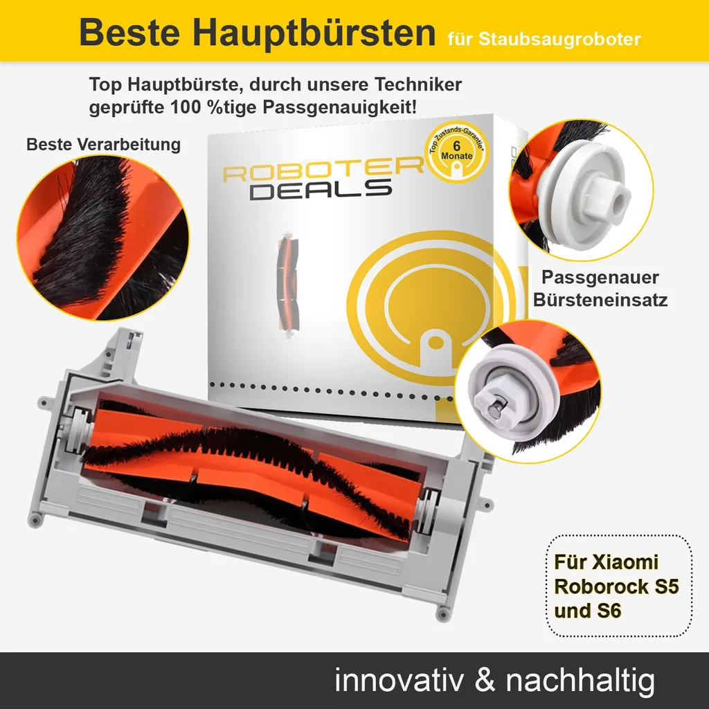 Hauptbürste (Kombibürste) Für Xiaomi Roborock S5, S5 MAX, S6, S6 Pure, S6 MAX 2 Hauptbürste (Kombibürste) Für Xiaomi Roborock S5, S5 MAX, S6, S6 Pure, S6 MAX – Bild 2