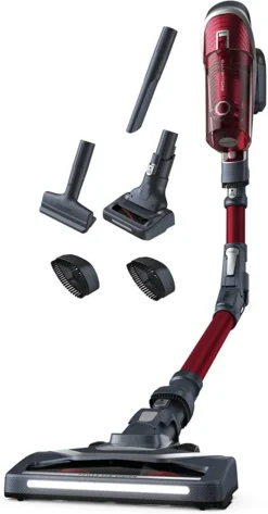 Rowenta RH9678 X-Force Flex 8.60 Akku-Staubsauger | Stab-und Handstaubsauger In Einem | LED-Düse | Flex-Gelenk | Animal-Kit | Easy-Wash-Filter | Inkl. Mini Turbodüse, Etc. | Rot/Grau