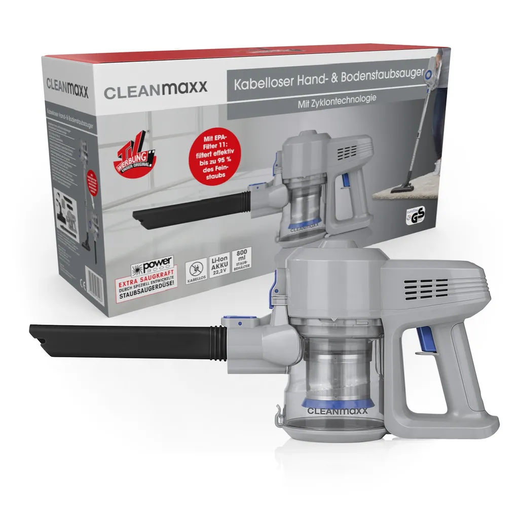 CLEANmaxx Akku-Zyklon-Staubsauger 22,2V - Hellgrau/blau 7 CLEANmaxx Akku-Zyklon-Staubsauger 22,2V - Hellgrau/blau – Bild 7
