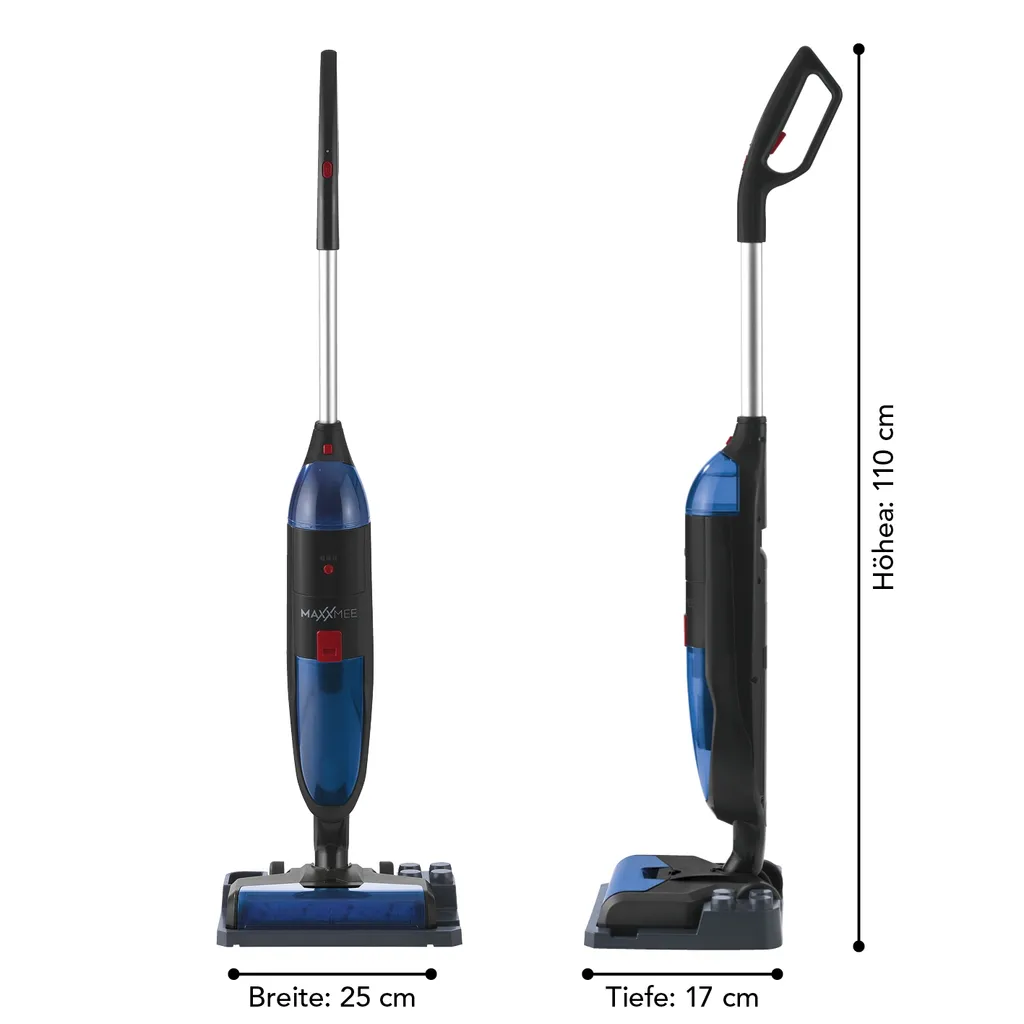 MAXXMEE Multi-Bodenreiniger 3in1 - Schwarz/blau Bodenreiniger 3in1 Hartbodenreiniger Saugen Wischen Teppichreiniger Kabellos 5 MAXXMEE Multi-Bodenreiniger 3in1 - Schwarz/blau Bodenreiniger 3in1 Hartbodenreiniger Saugen Wischen Teppichreiniger Kabellos – Bild 5
