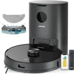 AIRROBO T10+ LDS Staubsauger Roboter 3-in-1 Saugroboter Mit Wischfunktion Saugroboter 2700Pa Mit Automatischer Absaugstation & Elektrische Kontrollwassertank