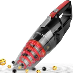 Aigostar Mars 33LBY - Kabelloser Zyklon-Handstaubsauger, Nass- Und Trockensaugung, 2050mAh Akku, 500ml Tank, HEPA Filter