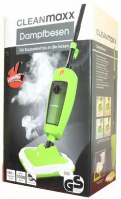 CLEANmaxx Dampfbesen 1000W Grün Bodenpflege Inkl. Messbecher Mikrofasertuch -Besten Staubsauger Geschäft 4635a4f9b1a4ddef23599aefb2311612