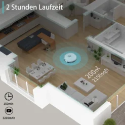 2022 SmartAI S9 Saugroboter Staubsauger Robot Wischroboter Automatisch APP Fernbedienung 4000PA Roboterstaubsauger Vacuum Reinigung Weiß -Besten Staubsauger Geschäft 4c035ee07d8bd965444908b5e63b6efb