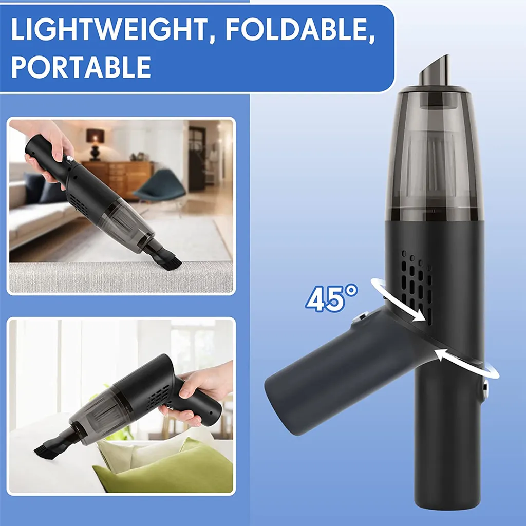 Mini-Staubsauger, Kabelloser Handstaubsauger, 10000 Pa Starke Saugkraft, Tragbarer Auto-Staubsauger, Wiederaufladbar Für Zuhause/Auto/Büro, Nebelblau ,Black 5 Mini-Staubsauger, Kabelloser Handstaubsauger, 10000 Pa Starke Saugkraft, Tragbarer Auto-Staubsauger, Wiederaufladbar Für Zuhause/Auto/Büro, Nebelblau ,Black – Bild 5