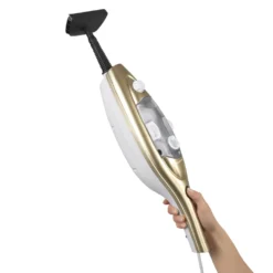 CLEANmaxx Dampfbesen - Mit Knickgelenk - Gold/weiß Dampfreiniger Steam Hygiene Fliesen Küche Bad Reinigung -Besten Staubsauger Geschäft 588b31439f946ea165db3464231a03a7