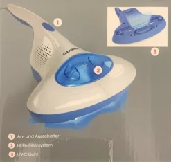 CLEANmaxx Milben-Handstaubsauger Mit UV-C-Licht - Reinigen & Desinfizieren In Einem Schritt Anti Milbensauger Mit UV C Licht 300W HEPA Milben Handstaubsauger Cleanmaxx NEU -Besten Staubsauger Geschäft 59bd1b2317a36e17d961b1abb2b1a1f5