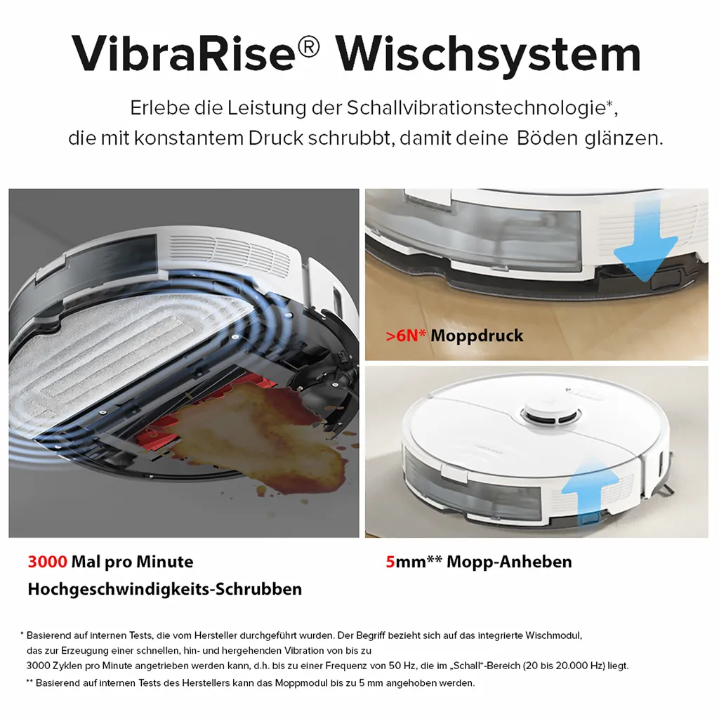 Roborock S8 Staubsauger Roboter Sonic Saugroboter 6000Pa DuoRoller-Bürste VibraRise Wischen 3D-Mapping 3D-Strukturiertes Licht LiDAR Kindersicherung APP Control (Weiß) 10 Roborock S8 Staubsauger Roboter Sonic Saugroboter 6000Pa DuoRoller-Bürste VibraRise Wischen 3D-Mapping 3D-Strukturiertes Licht LiDAR Kindersicherung APP Control (Weiß) – Bild 10
