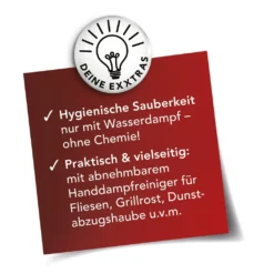 MAXXMEE Dampfbesen 1300W Weiß/rot -Besten Staubsauger Geschäft 5c0d5982ff9ce5f8f4a84895f3cc76b6