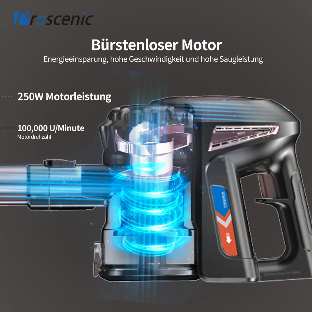 Proscenic NEU P8 PLUS Staubsauger Akku Handstaubsauger Mit LED-Lampe Kabellos 20,000 Pa Bis Zu 40 Minuten 2,200 MAh HEPA Geeignet Für Allergiker Tierhaare&Katzenstreu 7 Proscenic NEU P8 PLUS Staubsauger Akku Handstaubsauger Mit LED-Lampe Kabellos 20,000 Pa Bis Zu 40 Minuten 2,200 MAh HEPA Geeignet Für Allergiker Tierhaare&Katzenstreu – Bild 7