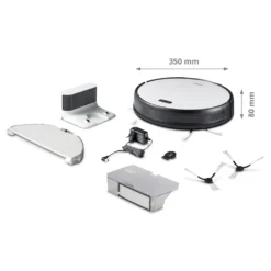 MEDION Saugroboter Mit Wischfunktion Und Intelligenter Navigation S30 SW (2.800 Pa, Alexa App Steuerung, Saugen Wischen Parallel, Regulierbare Wasserabgabe, Tierhaar Allergiker Optimiert) -Besten Staubsauger Geschäft 5deb63406e5d7ea87f1ad067e697ab6a