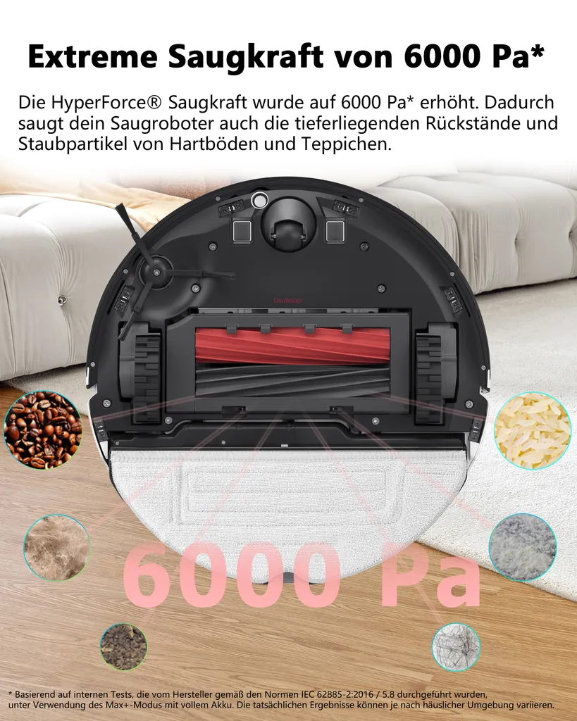 Roborock S8 Staubsauger Roboter 6000Pa Mit DuoRoller-Bürste VibraRise Wischen 3D-Mapping 3D-Strukturiertes Licht LiDAR Kindersicherung APP Control Saugroboter (Schwarz) (Upgrade S7) 2 Roborock S8 Staubsauger Roboter 6000Pa Mit DuoRoller-Bürste VibraRise Wischen 3D-Mapping 3D-Strukturiertes Licht LiDAR Kindersicherung APP Control Saugroboter (Schwarz) (Upgrade S7) – Bild 2