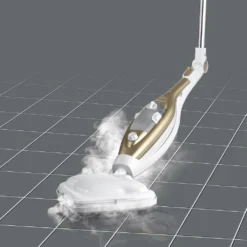 CLEANmaxx Dampfbesen - Mit Knickgelenk - Gold/weiß Dampfreiniger Steam Hygiene Fliesen Küche Bad Reinigung -Besten Staubsauger Geschäft 637dc5173bea3816c28db09115142505