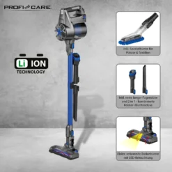 ProfiCare 2in1 Hand-und Bodenstaubsauger PC-BA 3036 A, Leistungsstarker 22,2 V Lithium Ionen Akku, HEPA-Filter, Spezialbürste Für Polster U. Textilien, Inkl. Wandhalterung, Anthrazit-blau 15 ProfiCare 2in1 Hand-und Bodenstaubsauger PC-BA 3036 A, Leistungsstarker 22,2 V Lithium Ionen Akku, HEPA-Filter, Spezialbürste Für Polster U. Textilien, Inkl. Wandhalterung, Anthrazit-blau -Besten Staubsauger Geschäft 65644b3a0f9c4388827fd59944a92c17
