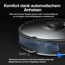 Roborock S7 + Staubsauger Roboter Mit Absaugstation Auto-Empty Dock (Saugleistung 2500Pa, Auto-Lifting-Mopp),Schwarz -Besten Staubsauger Geschäft 6a95dc4c07275205942a7a075fc5e452