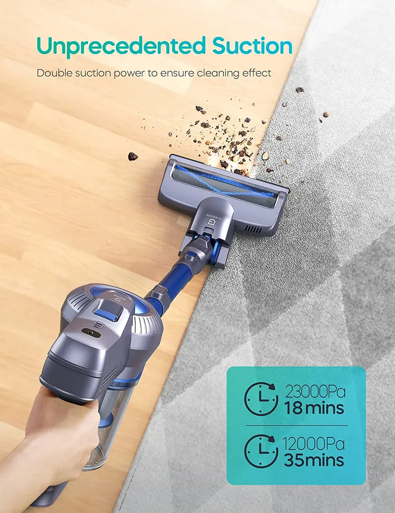 Greenote GSC50 Akku Handstaubsauger 23000PA, 4 In 1 Kabellos Staubsauger Mit LED Doppeltem Digitalmotor, Elektrobürste Staubsauger,Bis Zu 35 Min 7 Greenote GSC50 Akku Handstaubsauger 23000PA, 4 In 1 Kabellos Staubsauger Mit LED Doppeltem Digitalmotor, Elektrobürste Staubsauger,Bis Zu 35 Min – Bild 7