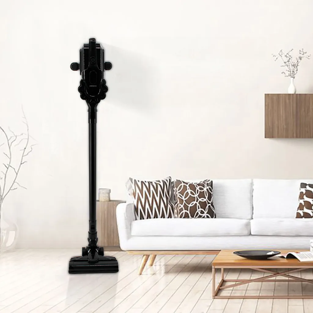 AREBOS Akku Staubsauger, 2-in-1 Hand- Und Bodenstaubsauger, 2 Leistungsstarke Saugmodi, Beutellos, Kabellos Bis Zu 55 Minuten, Mit Wandladestation, Schwarz 11 AREBOS Akku Staubsauger, 2-in-1 Hand- Und Bodenstaubsauger, 2 Leistungsstarke Saugmodi, Beutellos, Kabellos Bis Zu 55 Minuten, Mit Wandladestation, Schwarz – Bild 11