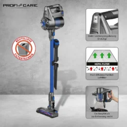 ProfiCare 2in1 Hand-und Bodenstaubsauger PC-BA 3036 A, Leistungsstarker 22,2 V Lithium Ionen Akku, HEPA-Filter, Spezialbürste Für Polster U. Textilien, Inkl. Wandhalterung, Anthrazit-blau 16 ProfiCare 2in1 Hand-und Bodenstaubsauger PC-BA 3036 A, Leistungsstarker 22,2 V Lithium Ionen Akku, HEPA-Filter, Spezialbürste Für Polster U. Textilien, Inkl. Wandhalterung, Anthrazit-blau -Besten Staubsauger Geschäft 77449ae41c533a28d2b10e72930e7863