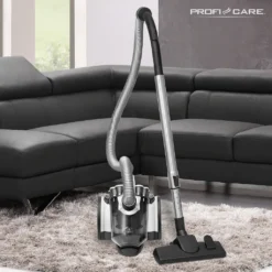 ProfiCare Bodenstaubsauger PC-BS 3039, 4-Fach Mikrofiltersystem, HEPA-Filter Teleskoprohr Aus Edelstahl (höhenverstellbar), Elektronische Leistungsregelung, Weiß -Besten Staubsauger Geschäft 7a8910c0352431c9fba1bdb2ba8a5867