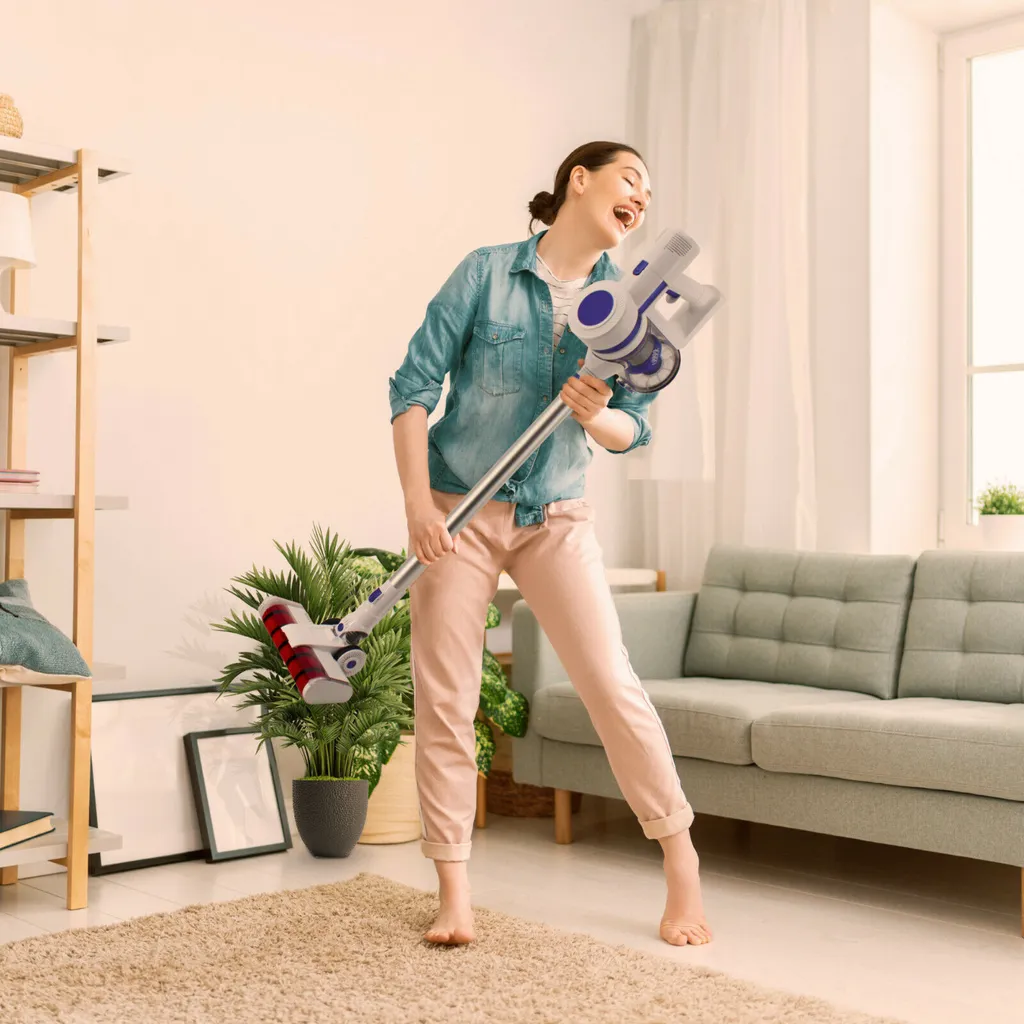 AREBOS Akku Staubsauger, 2-in-1 Hand- Und Bodenstaubsauger, 2 Leistungsstarke Saugmodi, Beutellos, Kabellos Bis Zu 55 Minuten, Mit Wandladestation, Weiß 2 AREBOS Akku Staubsauger, 2-in-1 Hand- Und Bodenstaubsauger, 2 Leistungsstarke Saugmodi, Beutellos, Kabellos Bis Zu 55 Minuten, Mit Wandladestation, Weiß – Bild 2