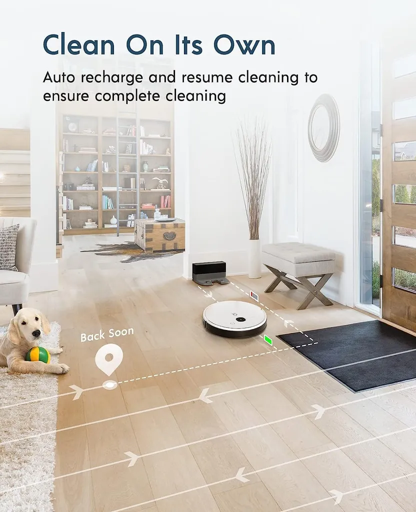 Yeedi Vac Hybrid Saugroboter Mit Absaugstation, 2500Pa Saugstärke Mit Wischfunktion, Teppicherkennung, Raumkarte, Sperrzone, 7,7 Cm Ultradünn 6 Yeedi Vac Hybrid Saugroboter Mit Absaugstation, 2500Pa Saugstärke Mit Wischfunktion, Teppicherkennung, Raumkarte, Sperrzone, 7,7 Cm Ultradünn – Bild 6