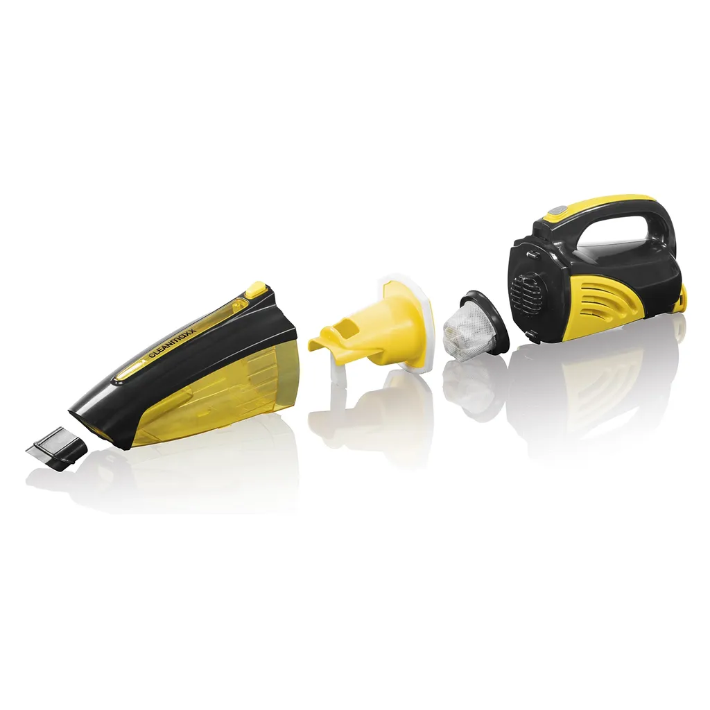 CLEANmaxx Akku-Handstaubsauger, Gelb/schwarz Akku Nass Trocken Sauger Auto Handsauger Kabellos Beutellos Polsterreinigung 2 CLEANmaxx Akku-Handstaubsauger, Gelb/schwarz Akku Nass Trocken Sauger Auto Handsauger Kabellos Beutellos Polsterreinigung – Bild 2
