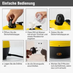 COSTWAY Handdampfreiniger Inkl. 9 Zubehörteil 3 Bar/350ml/1050W/3-5min Aufheizzeit Dampfreiniger Handgerät Gelb 8 COSTWAY Handdampfreiniger Inkl. 9 Zubehörteil 3 Bar/350ml/1050W/3-5min Aufheizzeit Dampfreiniger Handgerät Gelb -Besten Staubsauger Geschäft 8c11b40dcaedc0d1c8f467b94e04eb94