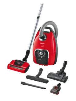 Bosch ProAnimal Beutelstaubsauger, 650 W, 74 Dezibel, Kunststoff, Rot