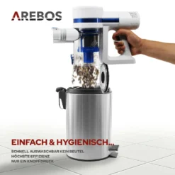 AREBOS Akku Staubsauger, 2-in-1 Hand- Und Bodenstaubsauger, 2 Leistungsstarke Saugmodi, Beutellos, Kabellos Bis Zu 55 Minuten, Mit Wandladestation, Weiß 15 AREBOS Akku Staubsauger, 2-in-1 Hand- Und Bodenstaubsauger, 2 Leistungsstarke Saugmodi, Beutellos, Kabellos Bis Zu 55 Minuten, Mit Wandladestation, Weiß -Besten Staubsauger Geschäft 91c7240ee590250a475125a76038a279