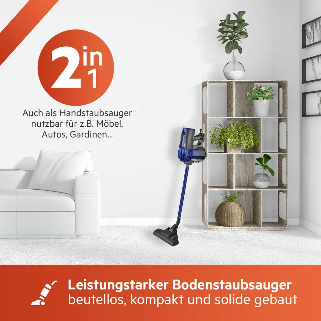 Clatronic Bodenstaubsauger, 2in1 Boden- Und Handstaubsauger, Vacuum Cleaner, Staubsauger Beutellos, Staubsauger Mit HEPA-Filter, Mikrofiltersystem, 600 Watt, Anthrazit/blau, BS 1306 N 2 Clatronic Bodenstaubsauger, 2in1 Boden- Und Handstaubsauger, Vacuum Cleaner, Staubsauger Beutellos, Staubsauger Mit HEPA-Filter, Mikrofiltersystem, 600 Watt, Anthrazit/blau, BS 1306 N – Bild 2