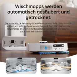 Dreame L10S Ultra Saugroboter Mit Absaugstation Selbstwaschend Selbstauffüllend Selbstentleerend 5300Pa AI+3D Navigation Spinnwischen Heißlufttrocknung Teppicherkennung APP -Besten Staubsauger Geschäft 9437313ccbac2ea0a216b3329d81314a
