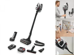 Bosch Serie 8 BSS8224, Trocken, Beutellos, Weiß, 0,4 L, Akku, 65 Min