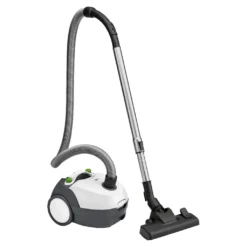 Clatronic Bodenstaubsauger Mit Beutel, Starke Leistung Gegen Staub, Tierhaare, Krümel U.a., Für Teppich- Und Hartböden, 5-Fach Mikrofiltersystem, Edelstahl-Teleskoprohr, Weiß, BS 1300