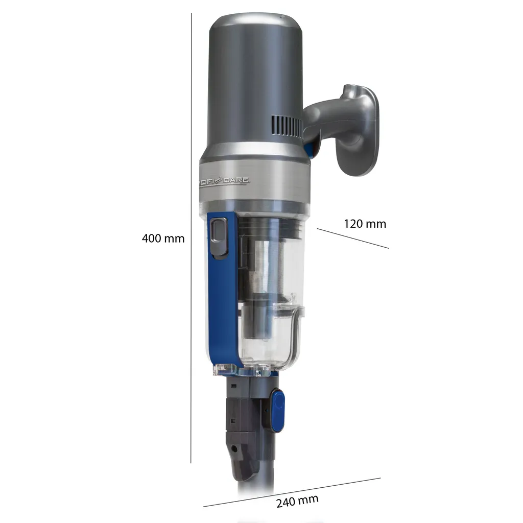 ProfiCare PC-BS 3085 A Akku Bodenstaubsauger, Eco-Cyclon-Twin-Spin Akku-Sauger Mit 25,9 V Lithium-Ionen-Akku (2200 MAh), Anthrazit-blau 11 ProfiCare PC-BS 3085 A Akku Bodenstaubsauger, Eco-Cyclon-Twin-Spin Akku-Sauger Mit 25,9 V Lithium-Ionen-Akku (2200 MAh), Anthrazit-blau – Bild 11