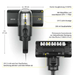 N8WERK Milbensauger Mit Pulsrolle Midnight Black Milben Sauger Handstaubsauger UV C Licht Allergiker Handsauger EPA Filter -Besten Staubsauger Geschäft 9f356f6b73823dc41b2f8a35f0a59178
