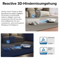 Roborock S8 Staubsauger Roboter Sonic Saugroboter 6000Pa DuoRoller-Bürste VibraRise Wischen 3D-Mapping 3D-Strukturiertes Licht LiDAR Kindersicherung APP Control (Weiß) 27 Roborock S8 Staubsauger Roboter Sonic Saugroboter 6000Pa DuoRoller-Bürste VibraRise Wischen 3D-Mapping 3D-Strukturiertes Licht LiDAR Kindersicherung APP Control (Weiß) -Besten Staubsauger Geschäft a1b90979762640aec79021ae01b4411e