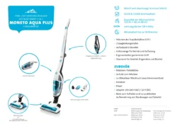 ETA MONETO AQUAPLUS ETA444990010, Stab- Und Handstaubsauger Mit Nasswischen 3 In 1, 18 V Li-Ion Akku, HEPA Filter, Zyklonfiltersystem, LED Kontrollleuchte -Besten Staubsauger Geschäft a7df2c2af20b25768090b17367676336