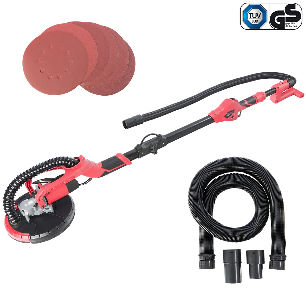 AREBOS Langhalsschleifer Standard, 750 Watt, Ø 225 Mm, Drehzahlregelung, Teleskopstange, Absaugsystem, Inklusive 6 Schleifscheiben 1 AREBOS Langhalsschleifer Standard, 750 Watt, Ø 225 Mm, Drehzahlregelung, Teleskopstange, Absaugsystem, Inklusive 6 Schleifscheiben