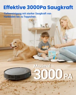 Proscenic Floobot X1 Saugroboter Mit Absaugstation,Ultraschall-Wischsystem,3000Pa Saugkraft,PathPro™ Laser-gestützte Navigation,Staubsauger Roboter Mit Siri,Google Assistant, Alexa& App-Steuerung -Besten Staubsauger Geschäft b36b6b6938f2ee5bbbc911036bf1dea2