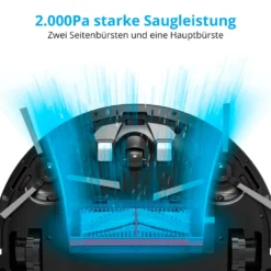MEDION Saugroboter Mit Wischfunktion Und Systematischer Navigation P20 SW (Modell 2021, 2.000 Pa Saugkraft, Inkl. Fernbedienung, Ladestation, Tierhaar Allergiker Optimiert) -Besten Staubsauger Geschäft b54e2545f504a7224faac725c31eff54